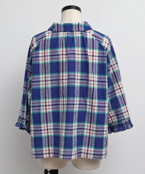 chambre de charme（シャンブルドゥシャーム）の「cdc マドラス シャーリングブラウス（シャツ/ブラウス・レディース・パープル/レッド・FREE）」の11枚目の写真