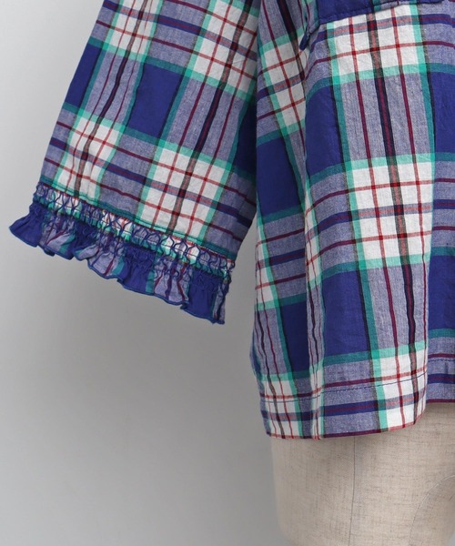 chambre de charme（シャンブルドゥシャーム）の「cdc マドラス シャーリングブラウス（シャツ/ブラウス・レディース・パープル/レッド・FREE）」の18枚目の写真