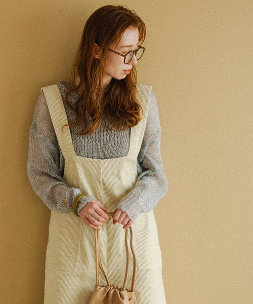 Crisp（クリスプ）の「コーデュロイワイドサロペット（サロペット/オーバーオール・レディース・ブラウン/ピンク/アイボリー・FREE）」の18枚目の写真