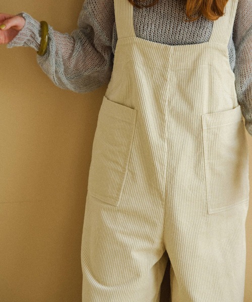 Crisp（クリスプ）の「コーデュロイワイドサロペット（サロペット/オーバーオール・レディース・ブラウン/ピンク/アイボリー・FREE）」の19枚目の写真