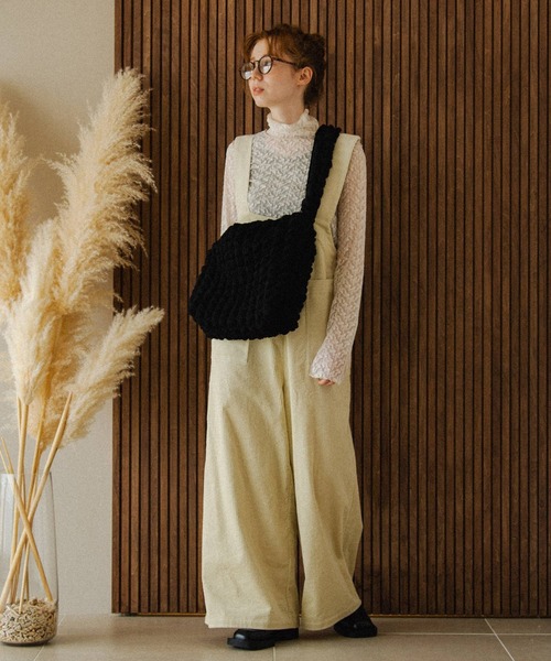 Crisp（クリスプ）の「コーデュロイワイドサロペット（サロペット/オーバーオール・レディース・ブラウン/ピンク/アイボリー・FREE）」の21枚目の写真