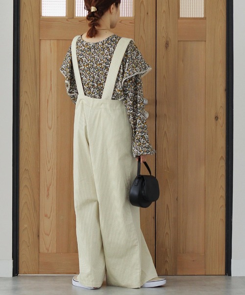 Crisp（クリスプ）の「コーデュロイワイドサロペット（サロペット/オーバーオール・レディース・ブラウン/ピンク/アイボリー・FREE）」の8枚目の写真