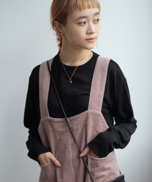 Crisp（クリスプ）の「コーデュロイワイドサロペット（サロペット/オーバーオール・レディース・ブラウン/ピンク/アイボリー・FREE）」の13枚目の写真