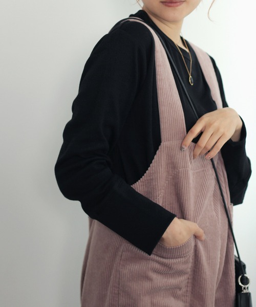 Crisp（クリスプ）の「コーデュロイワイドサロペット（サロペット/オーバーオール・レディース・ブラウン/ピンク/アイボリー・FREE）」の14枚目の写真