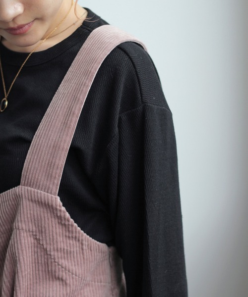 Crisp（クリスプ）の「コーデュロイワイドサロペット（サロペット/オーバーオール・レディース・ブラウン/ピンク/アイボリー・FREE）」の15枚目の写真