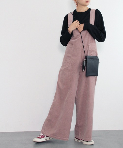 Crisp（クリスプ）の「コーデュロイワイドサロペット（サロペット/オーバーオール・レディース・ブラウン/ピンク/アイボリー・FREE）」の10枚目の写真
