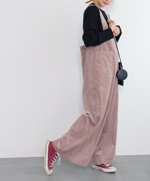 Crisp（クリスプ）の「コーデュロイワイドサロペット（サロペット/オーバーオール・レディース・ブラウン/ピンク/アイボリー・FREE）」の11枚目の写真