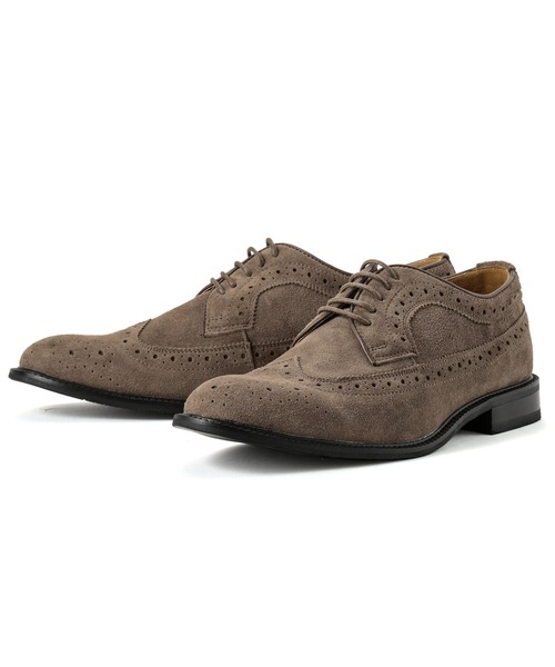 GUIONNET（ギオネ）の「GUIONNET WING TIP DERBY SUEDE ギオネ ウィングチップ ダービー スエード 外羽根 ドレスシューズ（ドレスシューズ・メンズ・グレー/キャメル・24.5cm/25.0cm/26.0cm/29.0cm/27.5cm/30.0cm/24.0cm/27.0cm/25.5cm/26.5cm/28.0cm）」の3枚目の写真