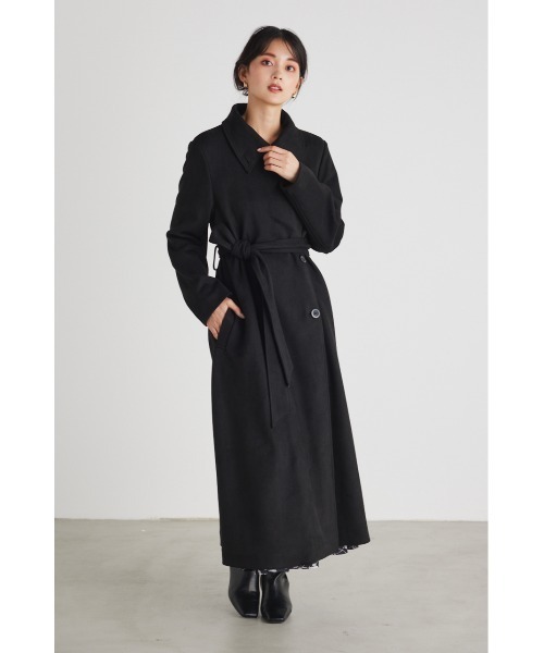 rienda（リエンダ）の「フェイクスエードスタンドカラーロングコート