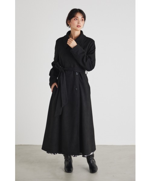 rienda（リエンダ）の「フェイクスエードスタンドカラーロングコート