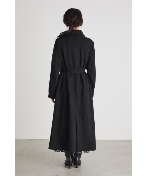 rienda（リエンダ）の「フェイクスエードスタンドカラーロングコート（トレンチコート・レディース・ブラック/ピンク/グリーン/ライトベージュ・SMALL/MEDIUM）」の18枚目の写真