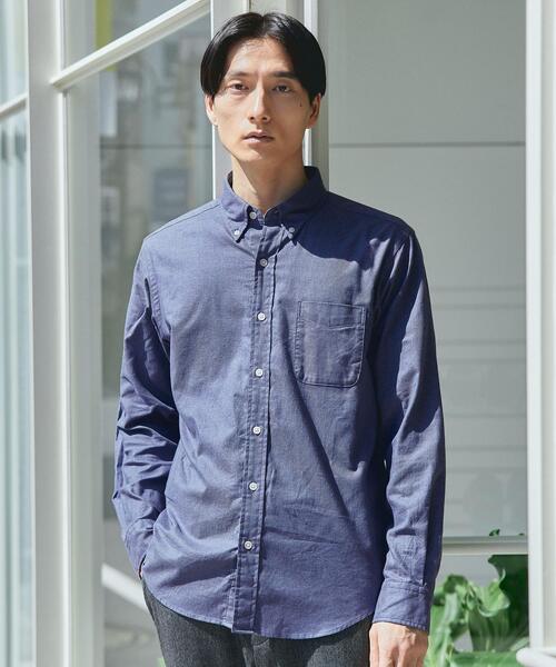 green label relaxing（グリーンレーベルリラクシング）の「ナチュラルフィットビエラ ボタンダウン 長袖 シャツ（シャツ/ブラウス・メンズ・ホワイト/ライトピンク/ケリー/ロイヤルブルー・S/M/L/XL/XS）」の3枚目の写真