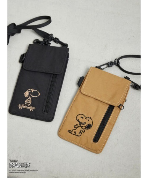 Green　Parks（グリーンパークス）の「■PEANUTS スマホショルダー（ショルダーバッグ・レディース・ブラック/ベージュ・FREE）」の6枚目の写真