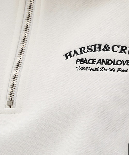 HARSH AND CRUEL(ハーシュアンドクルーエル)の「カレッジテイスト ハーフジップスウェット HC22W4TP04【Harsh and Cruel】(スウェット・メンズ・ネイビー/グレー/ホワイト・M/L)」の8枚目の写真