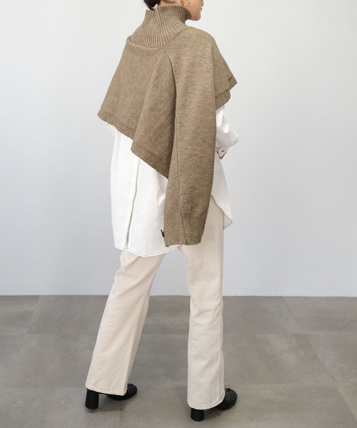 ＡＮＤＪ（アンドジェイ）の「【2022/AW】【ANDJMADE】2WAYタートルニットポンチョ（ニット/セーター・レディース・オフホワイト/モカ/ブラウン系その他・M）」の12枚目の写真