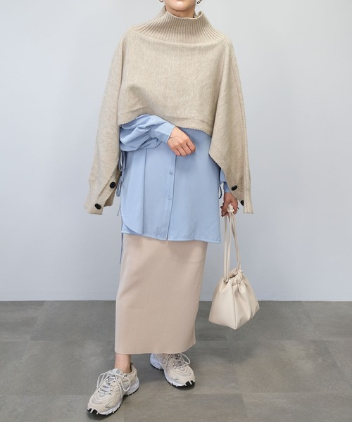 ＡＮＤＪ（アンドジェイ）の「【2022/AW】【ANDJMADE】2WAYタートルニットポンチョ（ニット/セーター・レディース・オフホワイト/モカ/ブラウン系その他・M）」の19枚目の写真