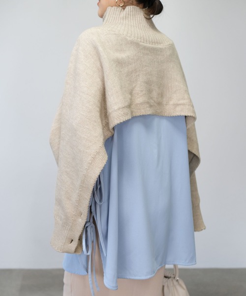 ＡＮＤＪ（アンドジェイ）の「【2022/AW】【ANDJMADE】2WAYタートルニットポンチョ（ニット/セーター・レディース・オフホワイト/モカ/ブラウン系その他・M）」の10枚目の写真