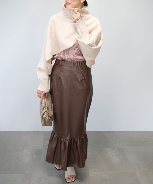 ＡＮＤＪ（アンドジェイ）の「【2022/AW】【ANDJMADE】2WAYタートルニットポンチョ（ニット/セーター・レディース・オフホワイト/モカ/ブラウン系その他・M）」の15枚目の写真