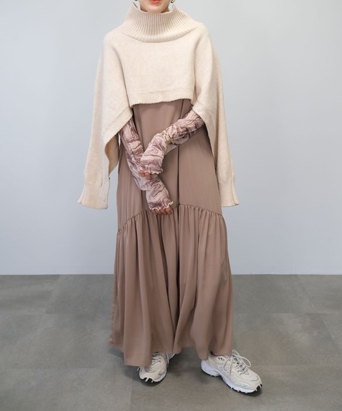 ＡＮＤＪ（アンドジェイ）の「【2022/AW】【ANDJMADE】2WAYタートルニットポンチョ（ニット/セーター・レディース・オフホワイト/モカ/ブラウン系その他・M）」の8枚目の写真