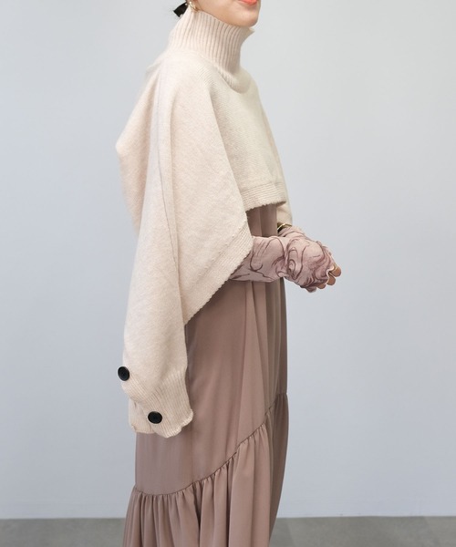 ＡＮＤＪ（アンドジェイ）の「【2022/AW】【ANDJMADE】2WAYタートルニットポンチョ（ニット/セーター・レディース・オフホワイト/モカ/ブラウン系その他・M）」の13枚目の写真