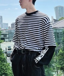 Figments | フェイクレイヤードボーダーロンＴ(Tシャツ/カットソー)