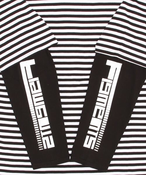 Figments（フィグメンツ）の「フェイクレイヤードボーダーロンＴ（Tシャツ/カットソー・レディース・ホワイト/グリーン/ブルー・SMALL/MEDIUM）」の13枚目の写真