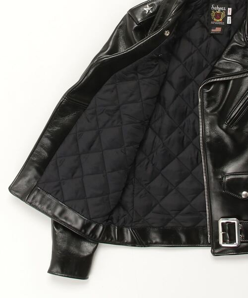schott（ショット）の「Schott/ショット/613UHT HORSEHIDE ONESTAR TALL/ホースハイド ワンスタートール（ライダースジャケット・メンズ・ブラック・44/40/38/42）」の2枚目の写真