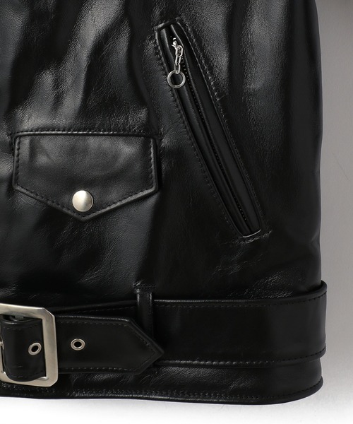 schott（ショット）の「Schott/ショット/613UHT HORSEHIDE ONESTAR TALL/ホースハイド ワンスタートール（ライダースジャケット・メンズ・ブラック・44/40/38/42）」の10枚目の写真