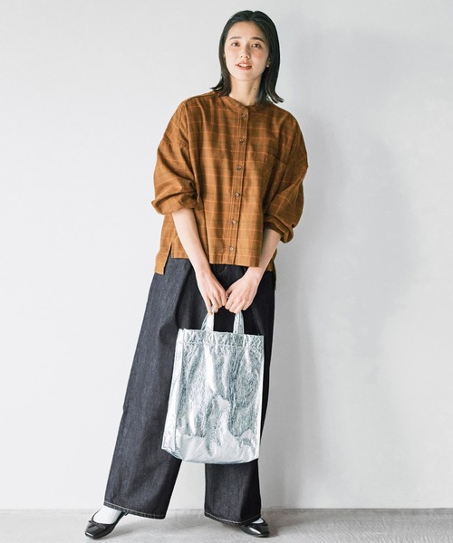 avecmoi（アヴェクモワ）の「【佐藤かなさんプロデュース】 アヴェクモワ　チェックのネルシャツ〈キャメル〉（シャツ/ブラウス・レディース・キャメル・1/2）」の8枚目の写真
