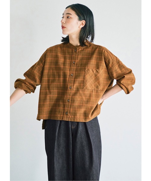 avecmoi（アヴェクモワ）の「【佐藤かなさんプロデュース】 アヴェクモワ　チェックのネルシャツ〈キャメル〉（シャツ/ブラウス・レディース・キャメル・1/2）」の10枚目の写真