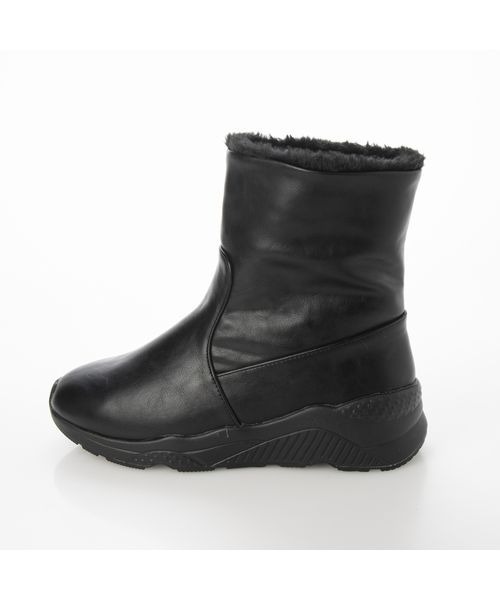 Fin（フィン）の「フェイクファー厚底スニーカーブーツ【低反発スポンジ入り】（ブーツ・レディース・ブラック/ベージュ/ブラック系その他・LL/S/M/L）」の10枚目の写真