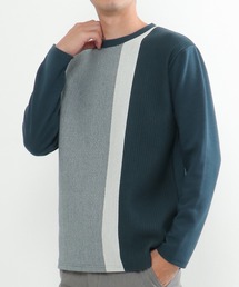 切り替えジャガードクルーネック