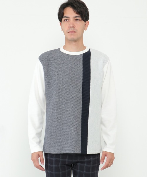 ikka(イッカ)の「切り替えジャガードクルーネック(スウェット・メンズ・グリーン/ブラウン/ホワイト/ネイビー・S/M/L/XL)」の11枚目の写真