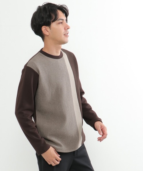 ikka(イッカ)の「切り替えジャガードクルーネック(スウェット・メンズ・グリーン/ブラウン/ホワイト/ネイビー・S/M/L/XL)」の22枚目の写真