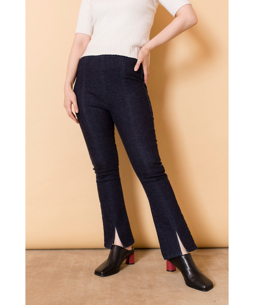 OSMOSIS（オズモーシス）の「【WEB限定アイテム】ﾃﾞﾆﾑｾﾐﾌﾚｱｰﾚｷﾞﾝｽ（レギンス/スパッツ・レディース・ブラック/ブルー・ONE SIZE）」の5枚目の写真