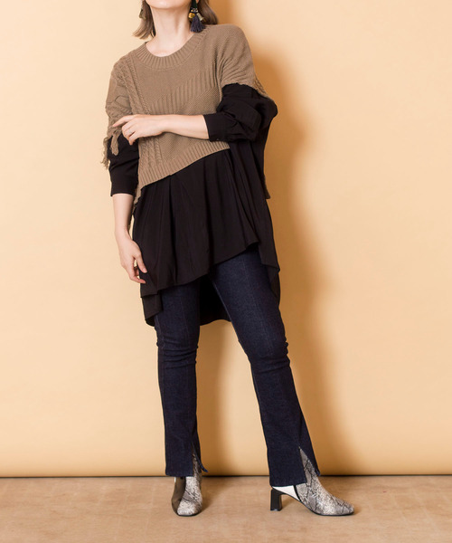 OSMOSIS（オズモーシス）の「【WEB限定アイテム】ﾃﾞﾆﾑｾﾐﾌﾚｱｰﾚｷﾞﾝｽ（レギンス/スパッツ・レディース・ブラック/ブルー・ONE SIZE）」の14枚目の写真