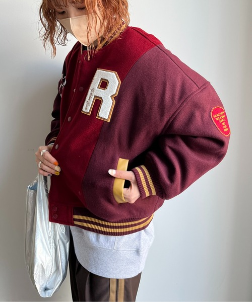 CPCM（シーピーシーエム）の「袖配色ロゴスタジャン（スタジャン・レディース・ネイビー/レッド/グリーン・FREE）」の16枚目の写真