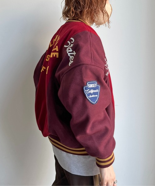 CPCM（シーピーシーエム）の「袖配色ロゴスタジャン（スタジャン・レディース・ネイビー/レッド/グリーン・FREE）」の20枚目の写真