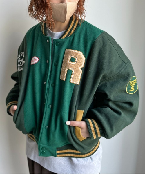 CPCM（シーピーシーエム）の「袖配色ロゴスタジャン（スタジャン・レディース・ネイビー/レッド/グリーン・FREE）」の10枚目の写真