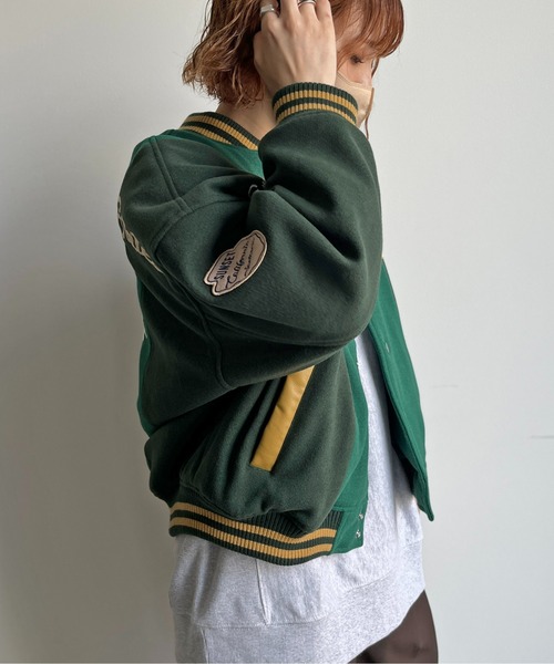 CPCM（シーピーシーエム）の「袖配色ロゴスタジャン（スタジャン・レディース・ネイビー/レッド/グリーン・FREE）」の8枚目の写真