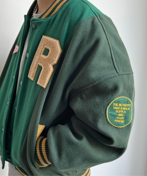 CPCM（シーピーシーエム）の「袖配色ロゴスタジャン（スタジャン・レディース・ネイビー/レッド/グリーン・FREE）」の13枚目の写真