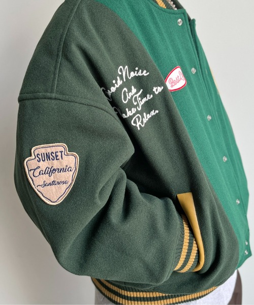 CPCM（シーピーシーエム）の「袖配色ロゴスタジャン（スタジャン・レディース・ネイビー/レッド/グリーン・FREE）」の14枚目の写真