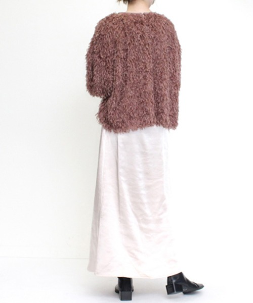 STYLEBLOCK(スタイルブロック)の「フリンジオフライントップス(Tシャツ/カットソー・レディース・アイボリー/ブラウン/グレー/ブラック/ラベンダー・M)」の10枚目の写真