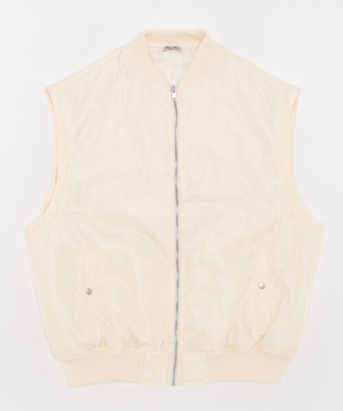 SPINNS(スピンズ)の「【マルチWAY】MA-1肩ジップジャケット/ベスト(MA-1・レディース・アイボリー/カーキ/ブラック・ONESIZE)」の4枚目の写真