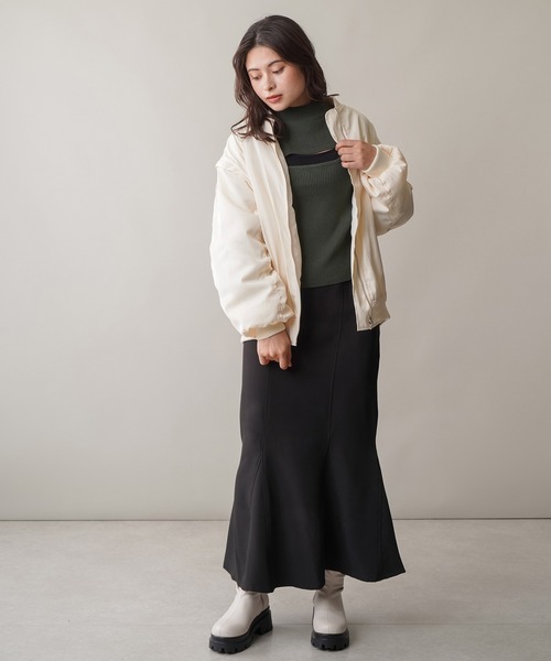 SPINNS(スピンズ)の「【マルチWAY】MA-1肩ジップジャケット/ベスト(MA-1・レディース・アイボリー/カーキ/ブラック・ONESIZE)」の21枚目の写真