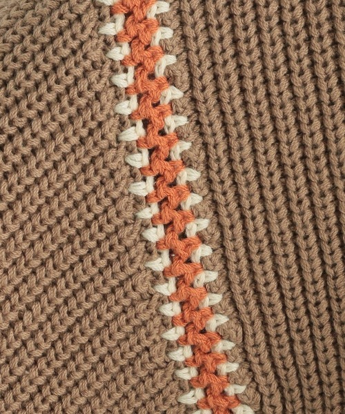 GLOBAL WORK（グローバルワーク）の「配色ステッチニットプルオーバー