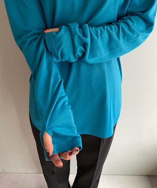 CIAOPANIC(チャオパニック)の「アシメデザインTEE(Tシャツ/カットソー・レディース・ブルー/オフホワイト/ブラック/グリーン・ONE SIZE)」の9枚目の写真