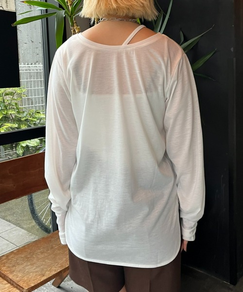 CIAOPANIC(チャオパニック)の「アシメデザインTEE(Tシャツ/カットソー・レディース・ブルー/オフホワイト/ブラック/グリーン・ONE SIZE)」の18枚目の写真