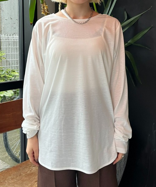 CIAOPANIC(チャオパニック)の「アシメデザインTEE(Tシャツ/カットソー・レディース・ブルー/オフホワイト/ブラック/グリーン・ONE SIZE)」の16枚目の写真