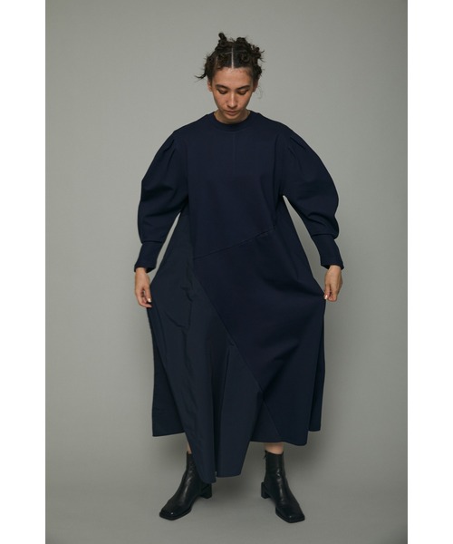 HeRIN.CYE（ヘリンドットサイ）の「Switching long dress（ワンピース・レディース・グレー/ネイビー・FREE）」の2枚目の写真